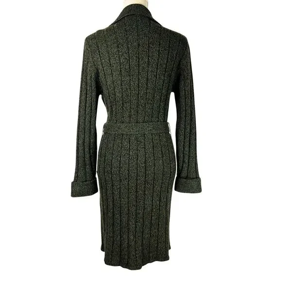 Vintage Distinctive Olive Green Belted Cardigan Dark Academia Cottagecore S - Picture 6 of 9